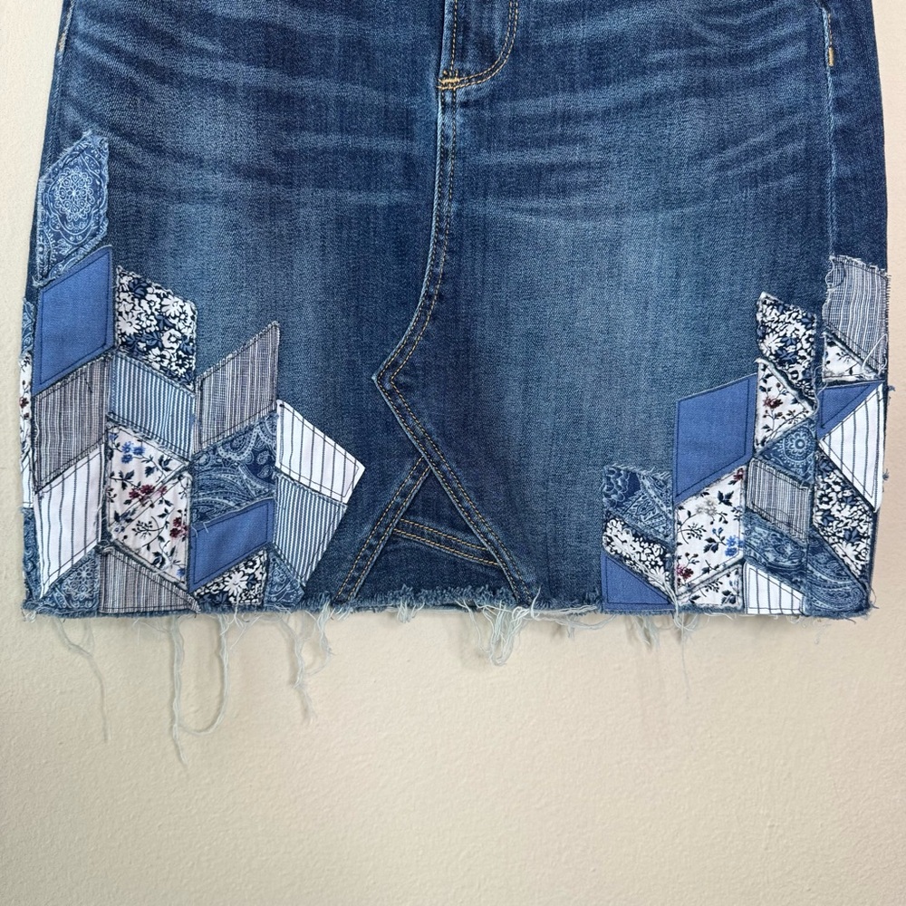 Driftwood Regular Stef Patchwork Denim Skirt - image 6